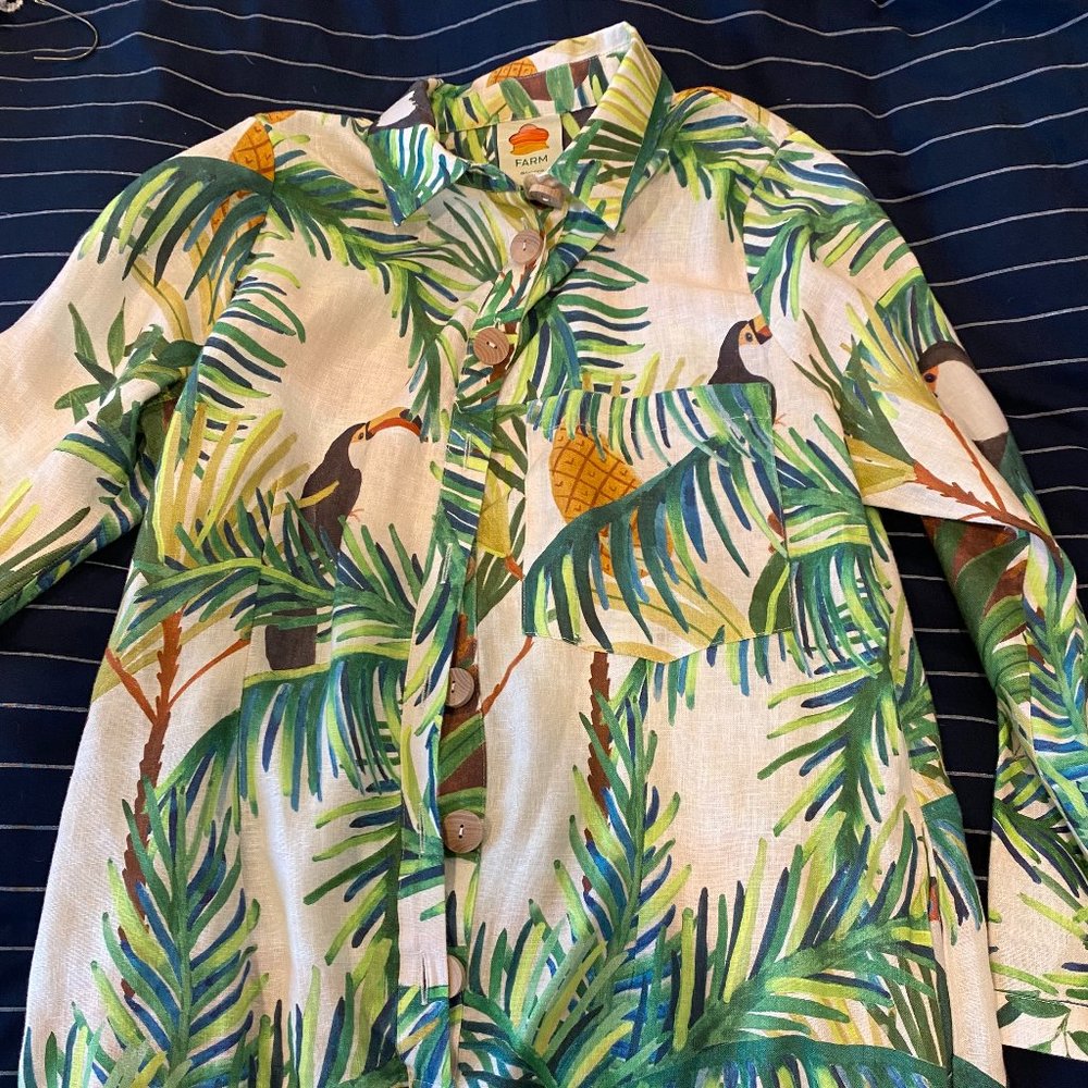 NWOT Farm Rio Toucans Linen Romper